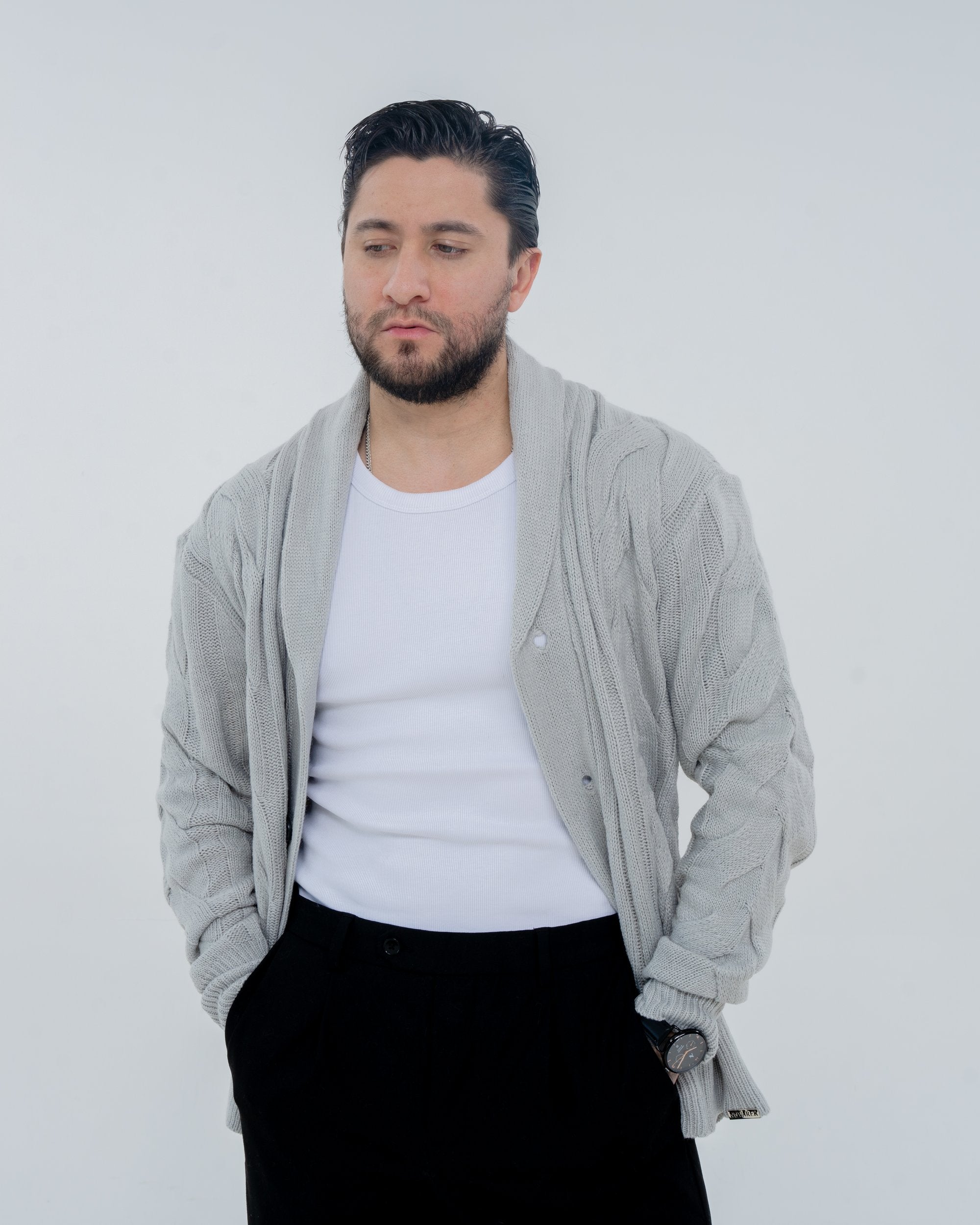 Fireside Cardigan - Light Grey